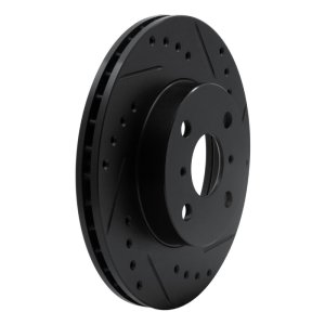 Chevrolet Prizm Brake Rotor (1) - Front Right - R1 Concepts - Drilled & Slotted - Black - `93-`02